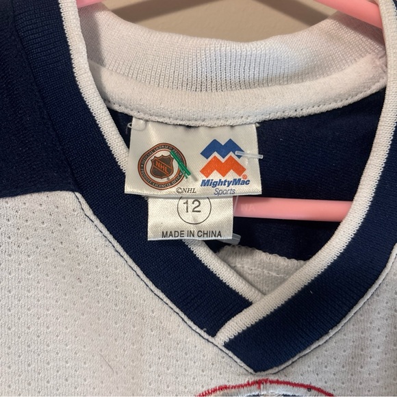 Oilers Kids' White and Brown Hockey Jersey - Picture 3 of 5